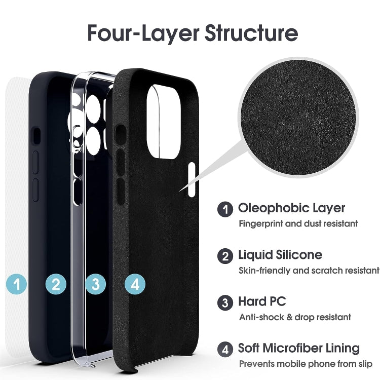 For iPhone 16 Plus Microfiber Liquid Silicone Shockproof Phone Case(Black) - iPhone 16 Plus Cases by PMC Jewellery | Online Shopping South Africa | PMC Jewellery | Buy Now Pay Later Mobicred