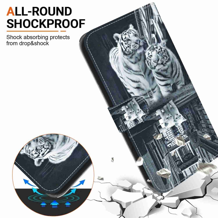 For Xiaomi Redmi Note 12 5G Crystal Texture Colored Drawing Leather Phone Case(Cat Tiger Reflection) - free shipping - PMC TechLife - Order now!