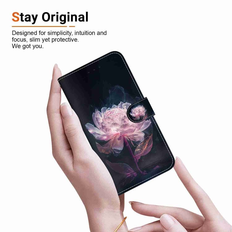 For Xiaomi 13 Pro 5G Crystal Texture Colored Drawing Leather Phone Case(Purple Peony) - 13 Pro Cases by PMC TechLife | Online Shopping South Africa | PMC TechLife | Buy Now Pay Later Mobicred