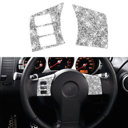 For Nissan 350Z 2003-2009 2pcs Car Steering Wheel Button Frame C Diamond Sticker,Left and Right Drive Universal - Car Interior Mouldings by PMC Jewellery | Online Shopping South Africa | PMC Jewellery | Buy Now Pay Later Mobicred