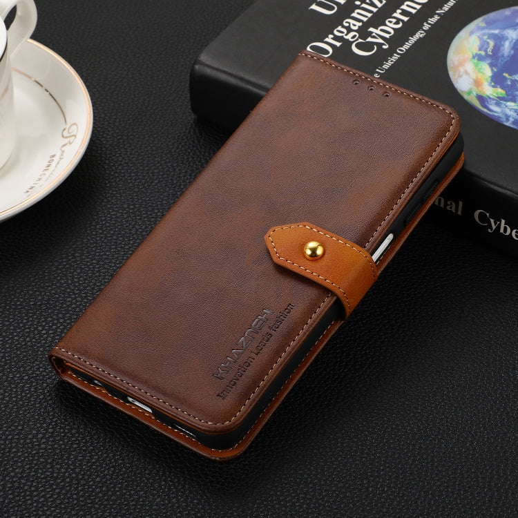For Google Pixel 9 Pro KHAZNEH Dual-color Cowhide Texture Flip Leather Phone Case(Brown) - Google Cases by PMC TechLife | Online Shopping South Africa | PMC TechLife | Buy Now Pay Later Mobicred