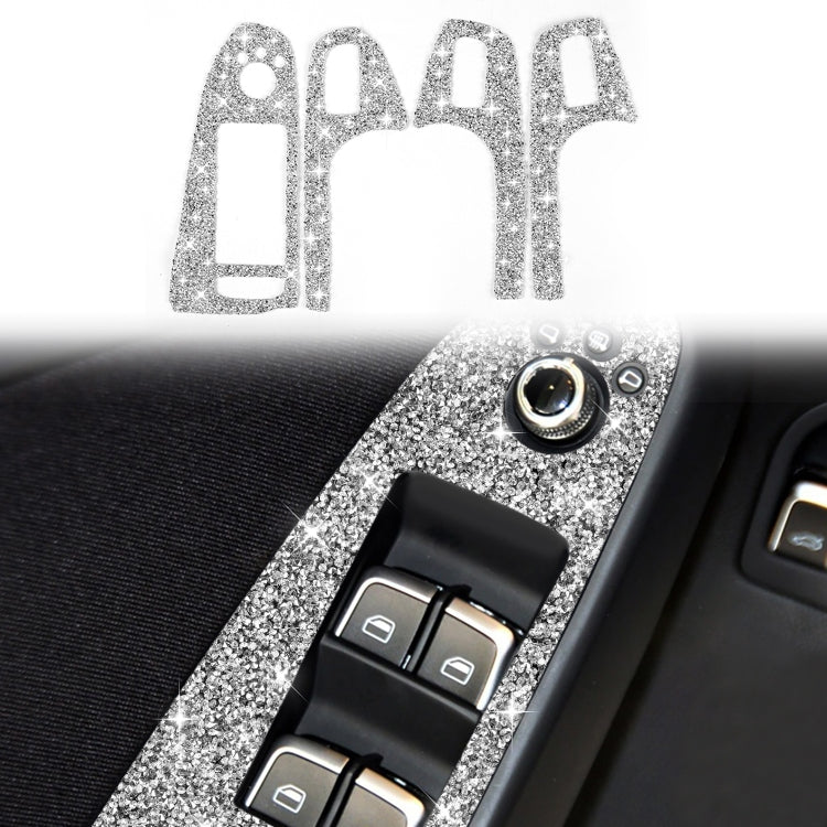 For Audi A4 / A5 / Q5 Car Door Lift Control Panel Diamond Decoration Sticker, Left Drive Low Configured - Car Interior Mouldings by PMC TechLife | Online Shopping South Africa | PMC TechLife | Buy Now Pay Later Mobicred