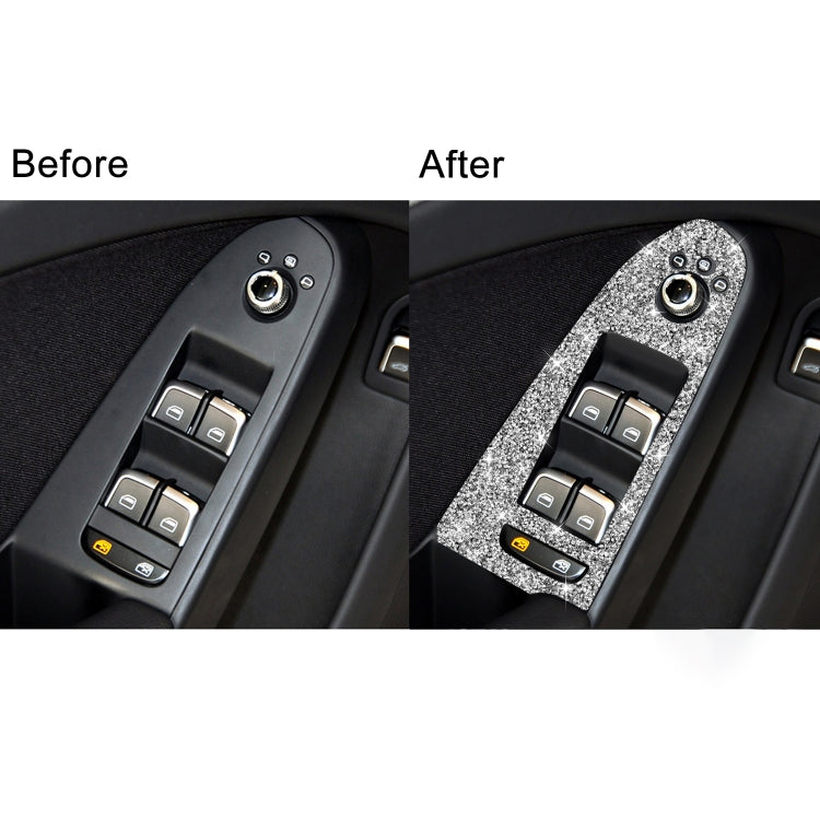 For Audi A4 / A5 / Q5 Car Door Lift Control Panel Diamond Decoration Sticker, Left Drive Low Configured - Car Interior Mouldings by PMC TechLife | Online Shopping South Africa | PMC TechLife | Buy Now Pay Later Mobicred