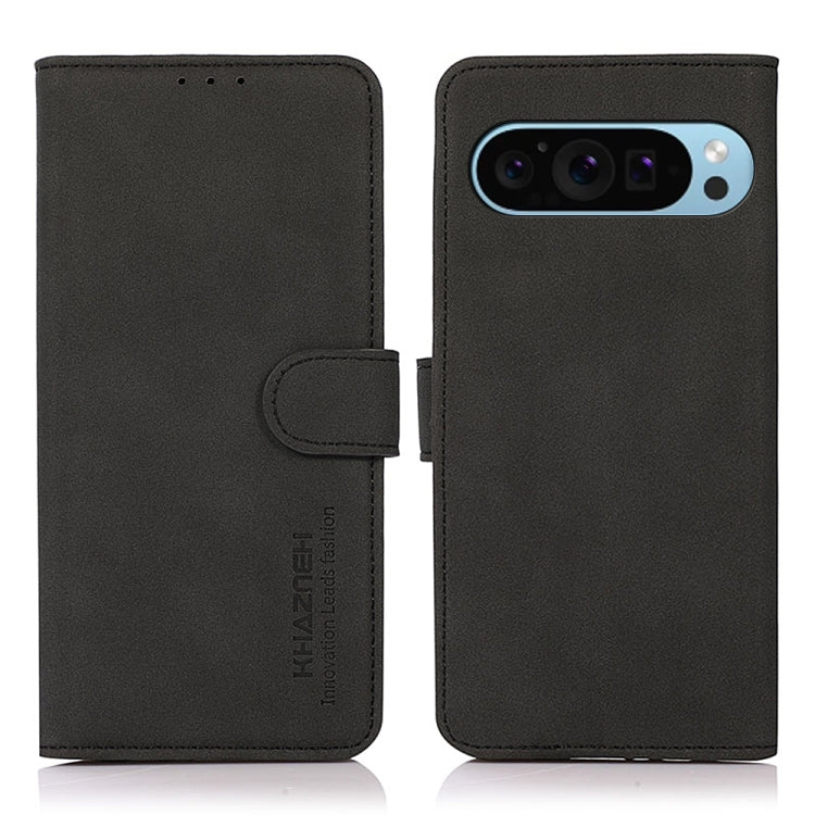 For Google Pixel 9 KHAZNEH Matte Texture Leather Phone Case(Black) - Google Cases by PMC Jewellery | Online Shopping South Africa | PMC Jewellery | Buy Now Pay Later Mobicred