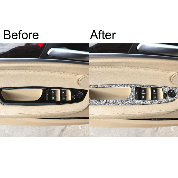 For BMW X5 E70 2008-2013 / X6 E71 2009-2014 Car Window Lift Panel Diamond Decoration Sticker, Low Configuration Left Drive - Car Interior Mouldings by PMC TechLife | Online Shopping South Africa | PMC TechLife | Buy Now Pay Later Mobicred