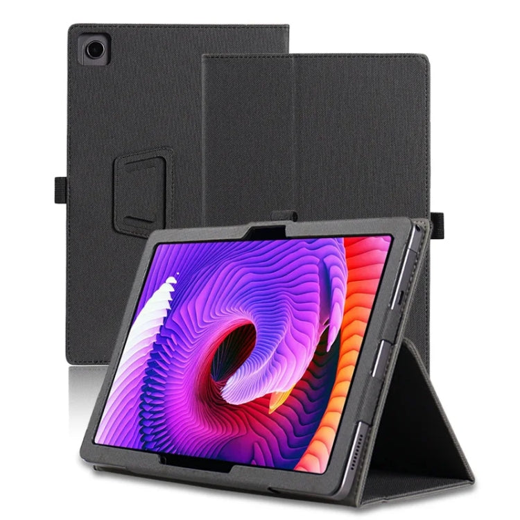 For TCL NxtPaper 11 Skin Texture Leather Tablet Case with Handrest Strap & Pen Slot(Black) - Others by PMC TechLife | Online Shopping South Africa | PMC TechLife | Buy Now Pay Later Mobicred
