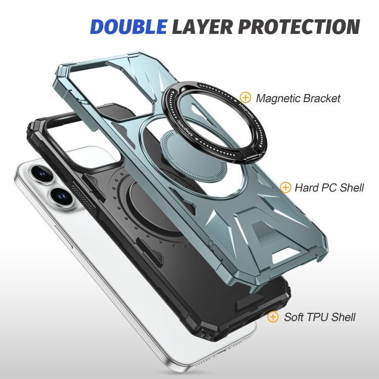 For iPhone 15 Pro MagSafe Magnetic Shockproof Phone Case with Ring Holder(Green) - iPhone 15 Pro Cases by PMC TechLife | Online Shopping South Africa | PMC TechLife