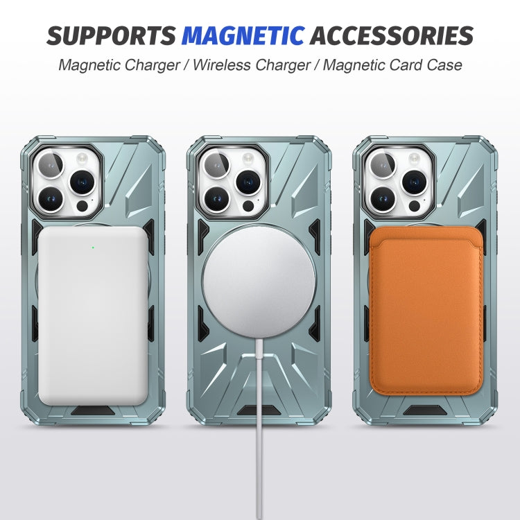 For iPhone 15 Pro MagSafe Magnetic Shockproof Phone Case with Ring Holder(Green) - iPhone 15 Pro Cases by PMC TechLife | Online Shopping South Africa | PMC TechLife