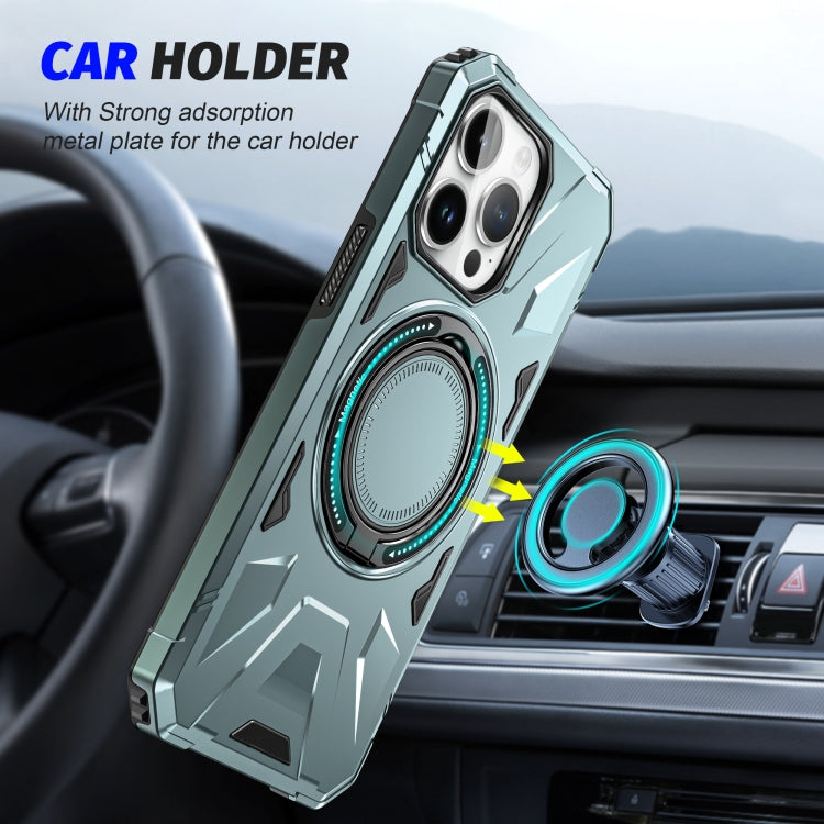 For iPhone 14/13 MagSafe Magnetic Shockproof Phone Case with Ring Holder(Green) - iPhone 14 Cases by PMC TechLife | Online Shopping South Africa | PMC TechLife