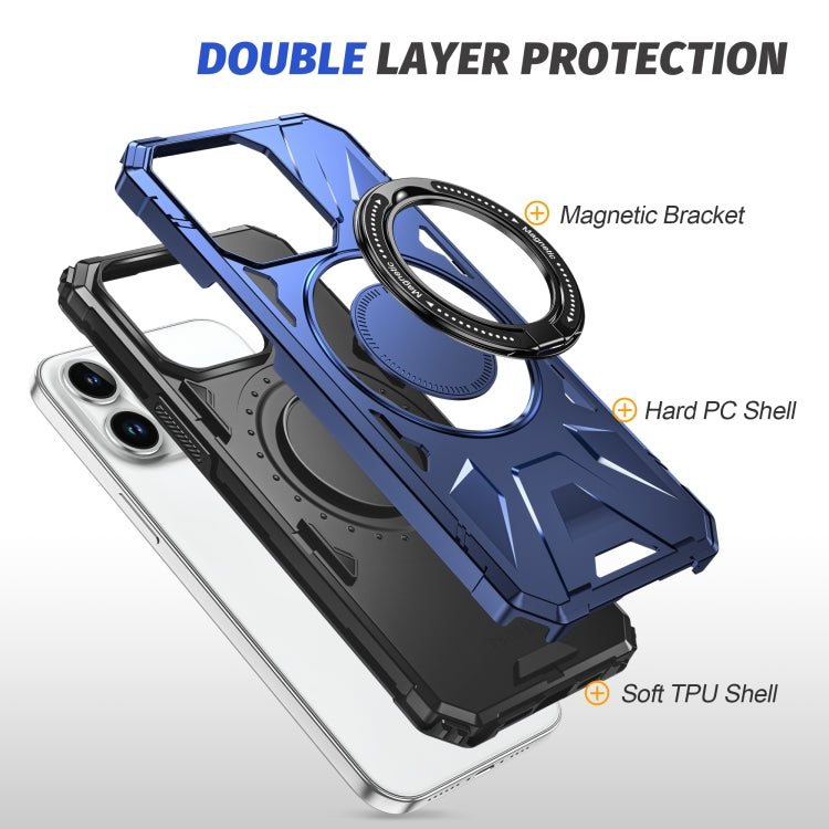 For iPhone 13 Pro MagSafe Magnetic Shockproof Phone Case with Ring Holder(Navy Blue) - iPhone 13 Pro Cases by PMC TechLife | Online Shopping South Africa | PMC TechLife