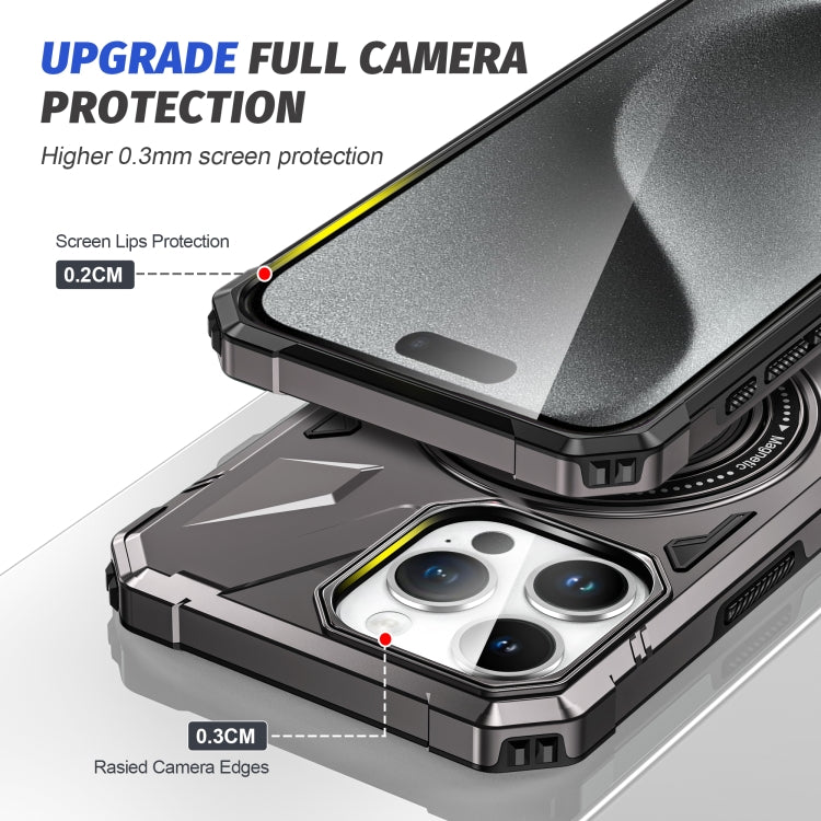 For iPhone 13 Pro MagSafe Magnetic Shockproof Phone Case with Ring Holder(Dark Grey) - iPhone 13 Pro Cases by PMC TechLife | Online Shopping South Africa | PMC TechLife