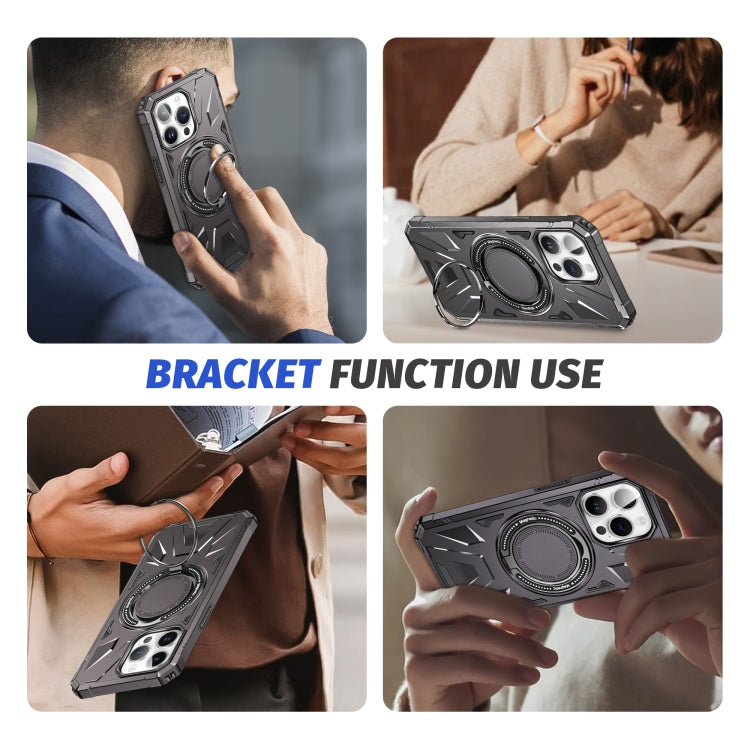 For iPhone 11 MagSafe Magnetic Shockproof Phone Case with Ring Holder(Dark Grey) - iPhone 11 Cases by PMC Jewellery | Online Shopping South Africa | PMC Jewellery