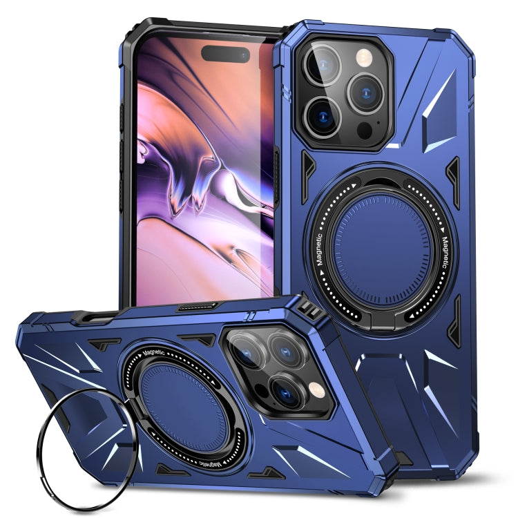 For iPhone 16 Pro Max MagSafe Magnetic Shockproof Phone Case with Ring Holder(Navy Blue) - iPhone 16 Pro Max Cases by PMC Jewellery | Online Shopping South Africa | PMC Jewellery | Buy Now Pay Later Mobicred