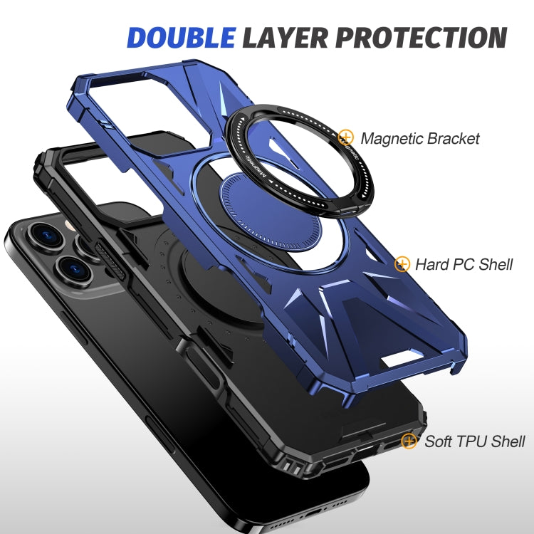 For iPhone 16 Pro Max MagSafe Magnetic Shockproof Phone Case with Ring Holder(Navy Blue) - iPhone 16 Pro Max Cases by PMC Jewellery | Online Shopping South Africa | PMC Jewellery | Buy Now Pay Later Mobicred