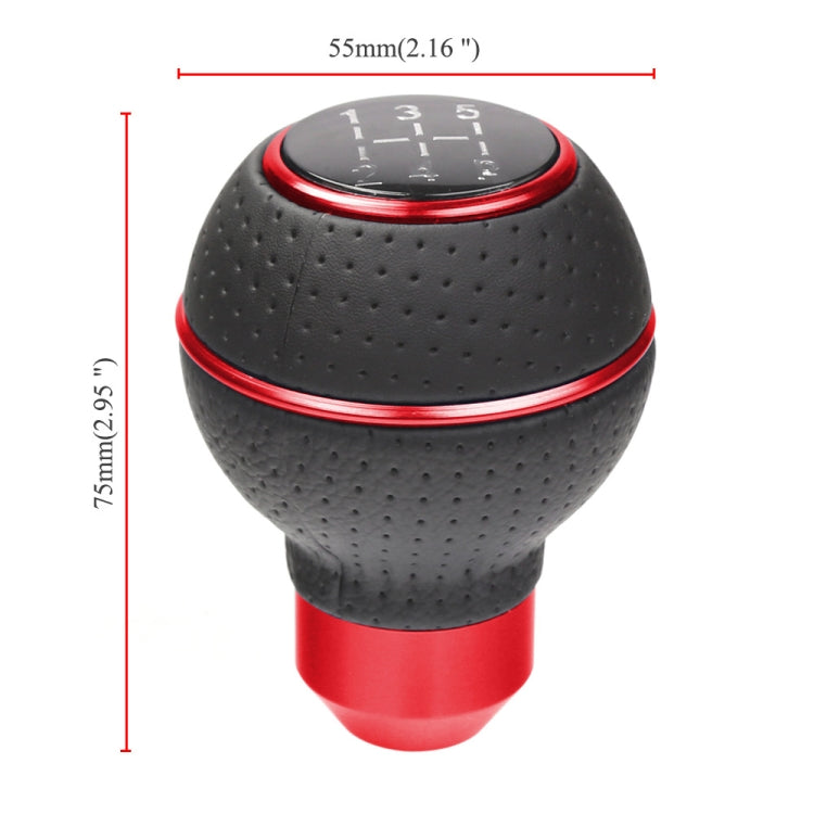 Universal Car Manual Gear Shift Lever 5-speed Shifter Knob(Red) - Shift Knob by PMC TechLife | Online Shopping South Africa | PMC TechLife | Buy Now Pay Later Mobicred