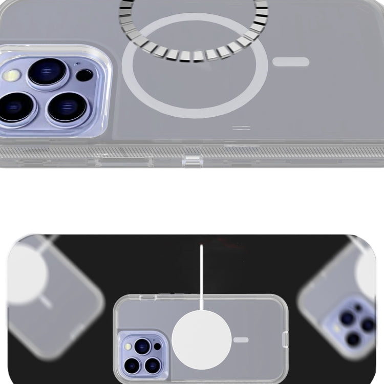 For iPhone 14 Pro Shockproof MagSafe Magnetic Phone Case(Transparent Grey) - iPhone 14 Pro Cases by PMC TechLife | Online Shopping South Africa | PMC TechLife