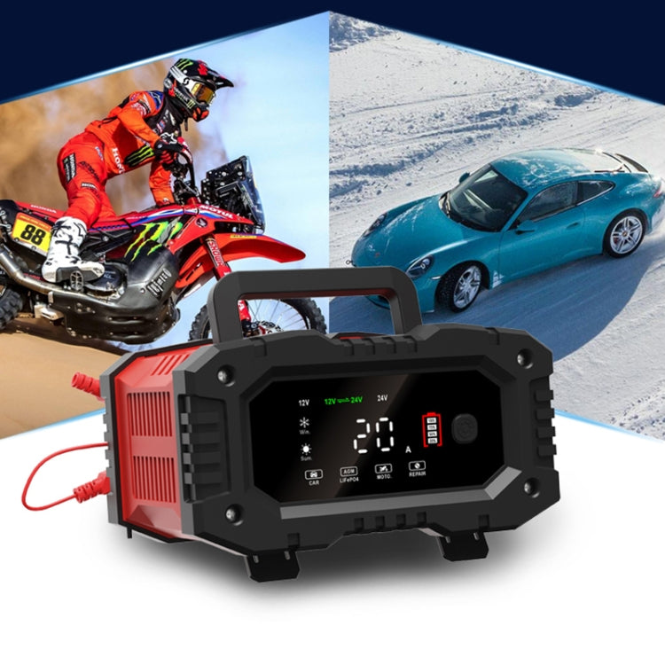 FOXSUR 12V / 24V 20A 300W Portable Motorcycle Car Smart Battery Charger(US Plug) - Battery Charger by FOXSUR | Online Shopping South Africa | PMC Jewellery | Buy Now Pay Later Mobicred