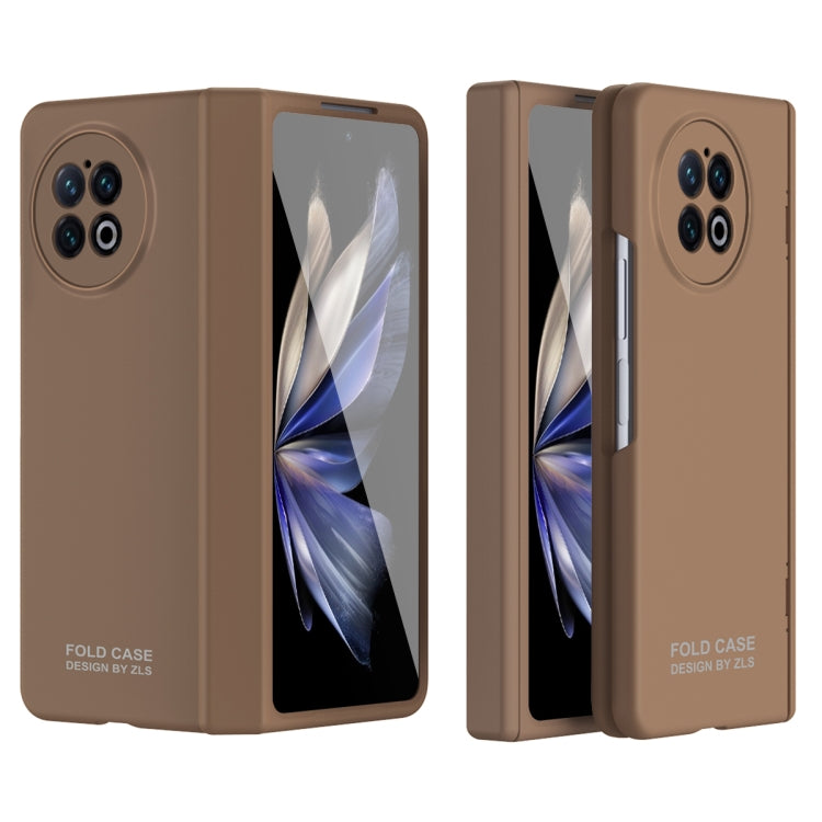 For vivo X Fold2 Extraordinary Series Hinged Folding Full Phone Case(Coffee) - vivo Cases by PMC Jewellery | Online Shopping South Africa | PMC Jewellery | Buy Now Pay Later Mobicred