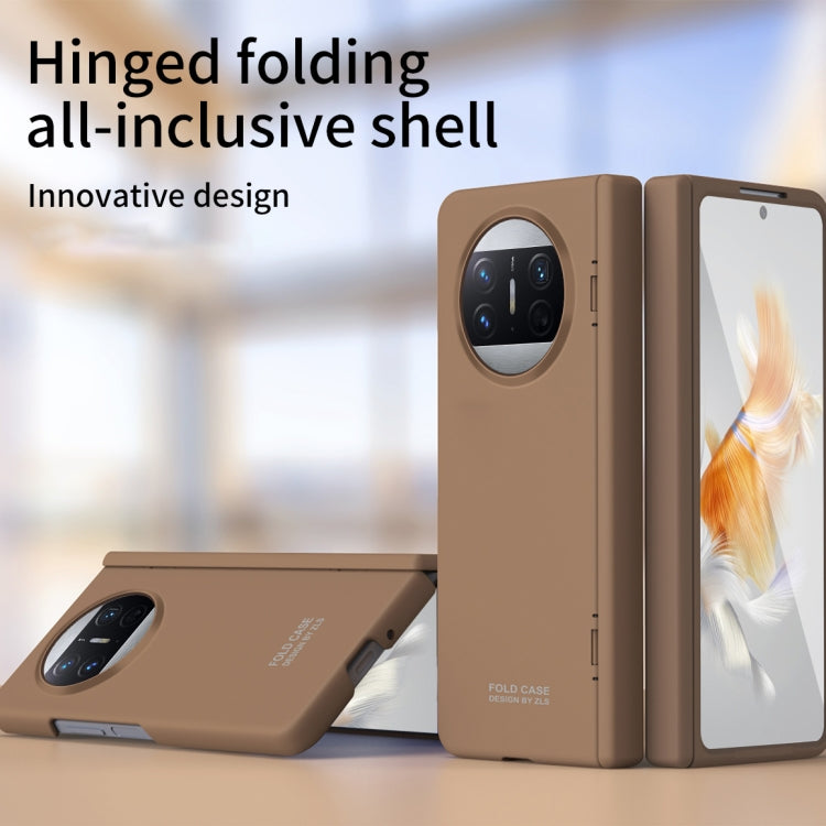 For Huawei Mate X3 Extraordinary Series Hinged Folding Full Coverage Phone Case with Pen Slot & Stylus(Coffee) - Huawei Cases by PMC Jewellery | Online Shopping South Africa | PMC Jewellery