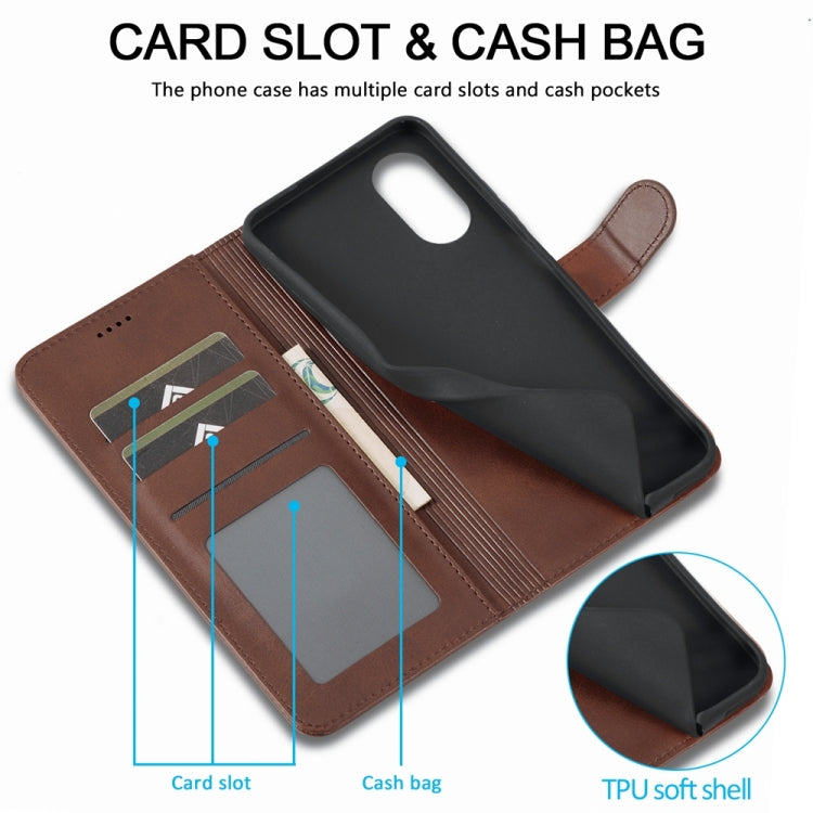For OPPO Reno8 T 4G LC.IMEEKE Calf Texture Horizontal Flip Leather Case(Brown) - OPPO Cases by LC.IMEEKE | Online Shopping South Africa | PMC TechLife | Buy Now Pay Later Mobicred