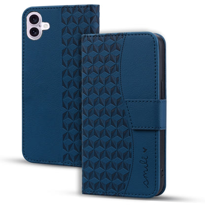 For iPhone 16 Business Diamond Buckle Leather Phone Case with Lanyard(Royal Blue) - iPhone 16 Cases by PMC Jewellery | Online Shopping South Africa | PMC Jewellery | Buy Now Pay Later Mobicred