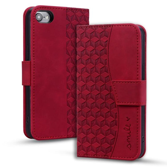 For iPhone 16e Business Diamond Buckle Leather Phone Case with Lanyard(Wine Red) - iPhone 16e Cases by PMC Jewellery | Online Shopping South Africa | PMC Jewellery | Buy Now Pay Later Mobicred