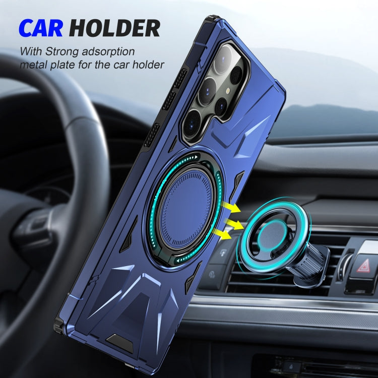 For Samsung Galaxy S23 5G MagSafe Magnetic Shockproof Phone Case with Ring Holder(Navy Blue) - Galaxy S23 5G Cases by PMC TechLife | Online Shopping South Africa | PMC TechLife