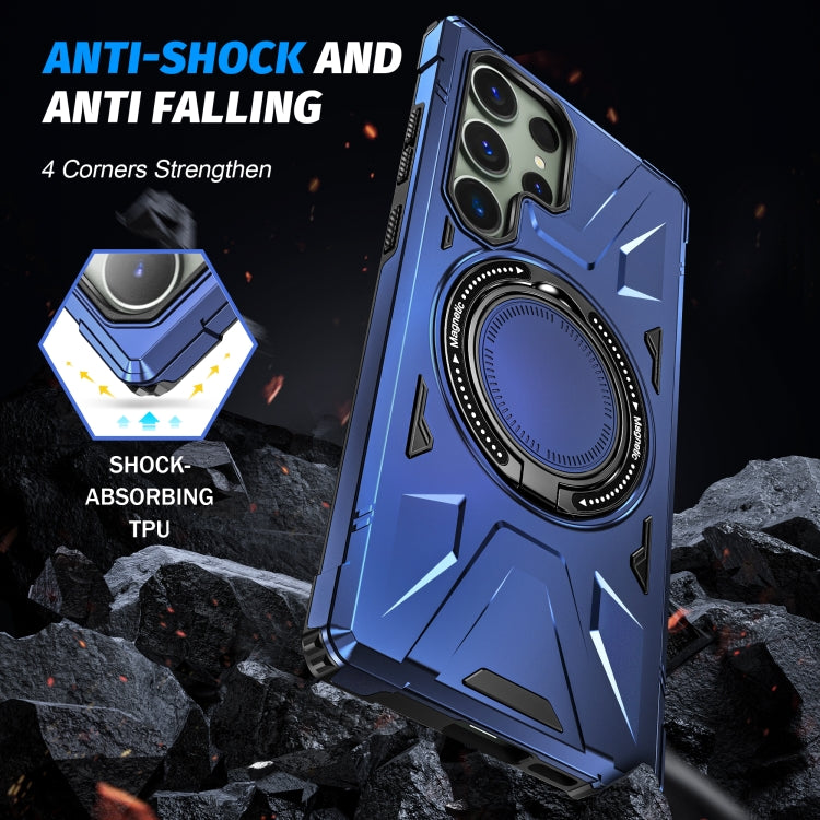For Samsung Galaxy S23 5G MagSafe Magnetic Shockproof Phone Case with Ring Holder(Navy Blue) - Galaxy S23 5G Cases by PMC TechLife | Online Shopping South Africa | PMC TechLife