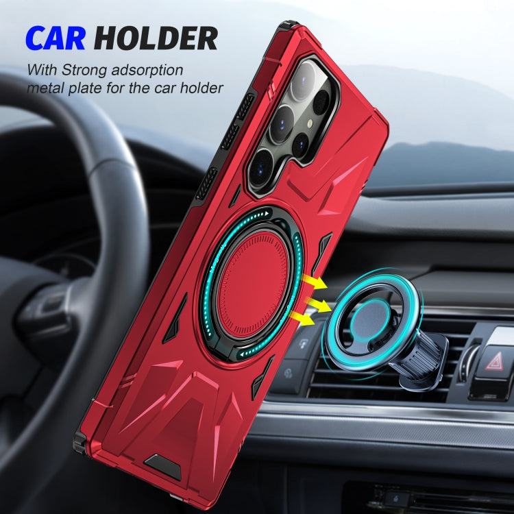 For Samsung Galaxy S23 5G MagSafe Magnetic Shockproof Phone Case with Ring Holder(Red) - Galaxy S23 5G Cases by PMC Jewellery | Online Shopping South Africa | PMC Jewellery