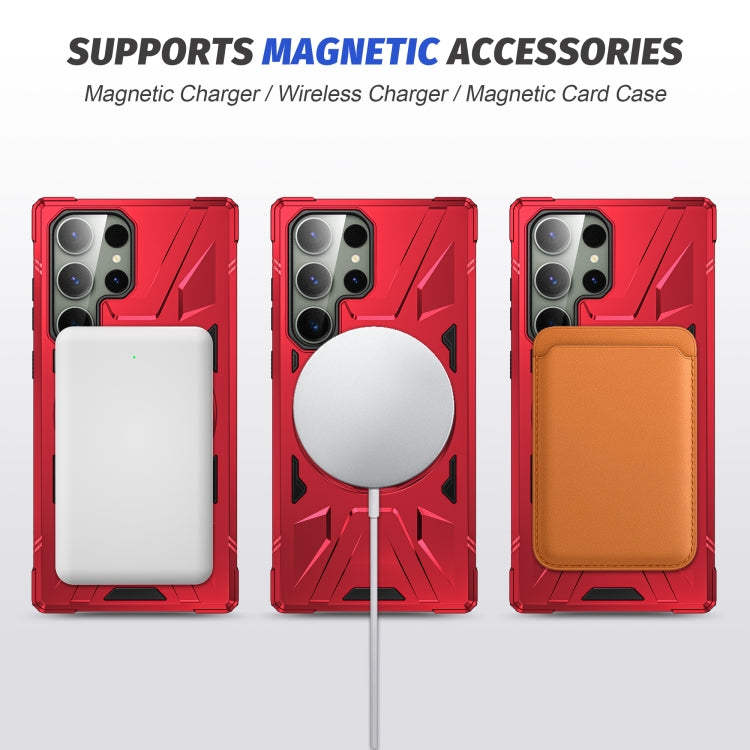 For Samsung Galaxy S23 5G MagSafe Magnetic Shockproof Phone Case with Ring Holder(Red) - Galaxy S23 5G Cases by PMC TechLife | Online Shopping South Africa | PMC TechLife