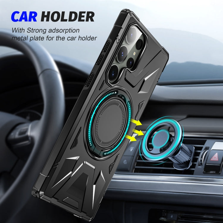 For Samsung Galaxy S23+ 5G MagSafe Magnetic Shockproof Phone Case with Ring Holder(Black) - Galaxy S23+ 5G Cases by PMC TechLife | Online Shopping South Africa | PMC TechLife