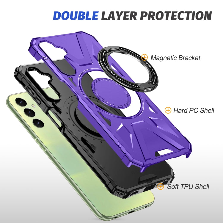 For Samsung Galaxy A24 4G/A25 5G MagSafe Magnetic Shockproof Phone Case with Ring Holder(Purple) - Galaxy Phone Cases by PMC Jewellery | Online Shopping South Africa | PMC Jewellery