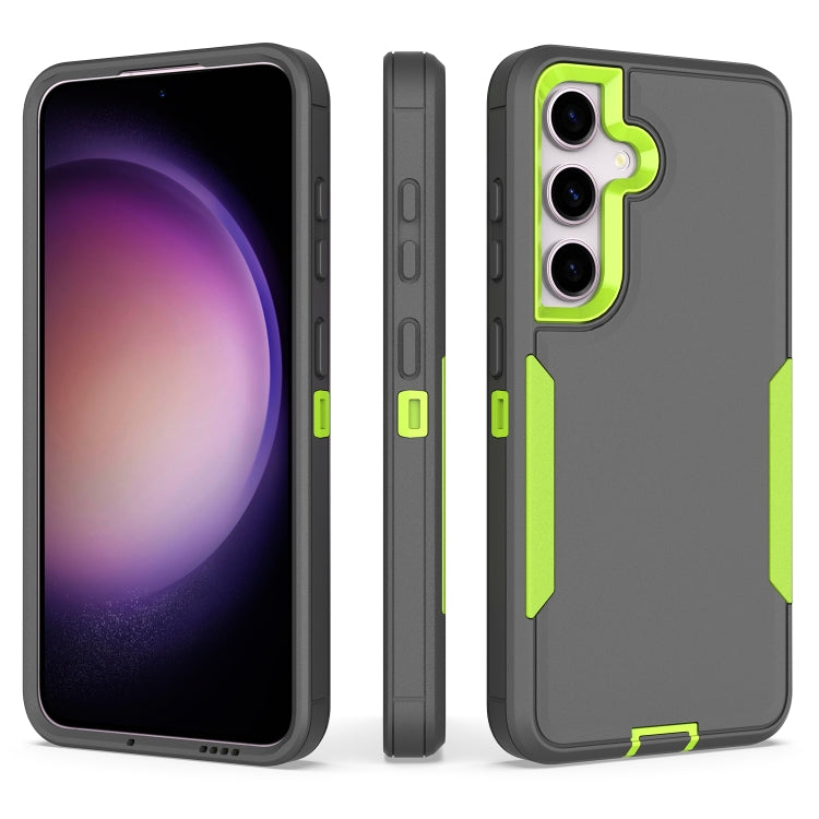 For Samsung Galaxy S25+ / S24+ 5G Magnetic 2 in 1 PC Hybrid TPU Phone Case(Gray+Fluorescent Green) - Galaxy S24+ 5G Cases by PMC Jewellery | Online Shopping South Africa | PMC Jewellery | Buy Now Pay Later Mobicred