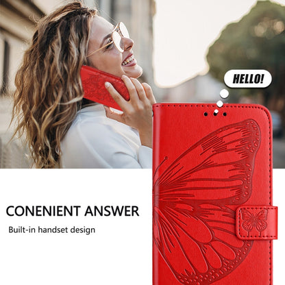 For Huawei Pura 70 Embossed Butterfly Leather Phone Case(Red) - Huawei Cases by PMC Jewellery | Online Shopping South Africa | PMC Jewellery | Buy Now Pay Later Mobicred