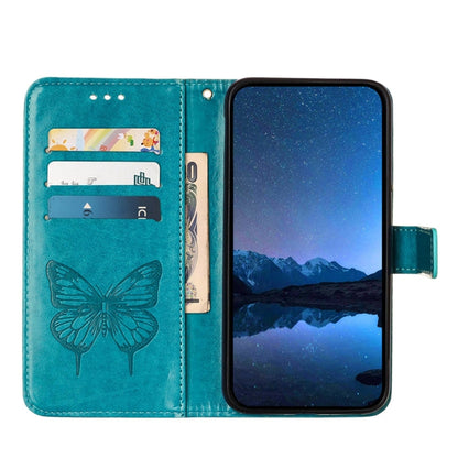 For Honor Magic6 Pro 5G Global Embossed Butterfly Leather Phone Case(Blue) - Honor Cases by PMC Jewellery | Online Shopping South Africa | PMC Jewellery | Buy Now Pay Later Mobicred