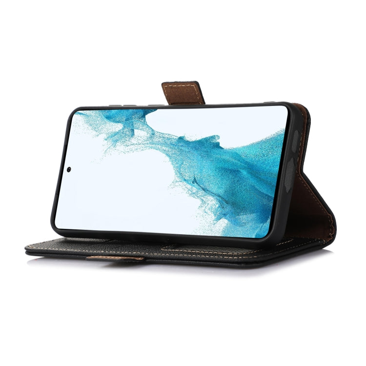 For Google Pixel 8A Side-Magnetic TJ Genuine Leather RFID Phone Case(Black) - Google Cases by PMC TechLife | Online Shopping South Africa | PMC TechLife | Buy Now Pay Later Mobicred