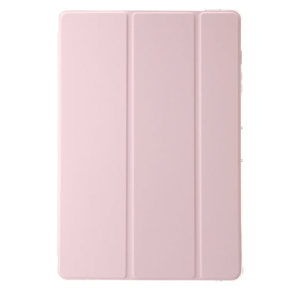 For Samsung Galaxy Tab S9 3-Fold Clear Acrylic Leather Tablet Case(Pink) - Galaxy Tab S9 Cases by PMC Jewellery | Online Shopping South Africa | PMC Jewellery | Buy Now Pay Later Mobicred