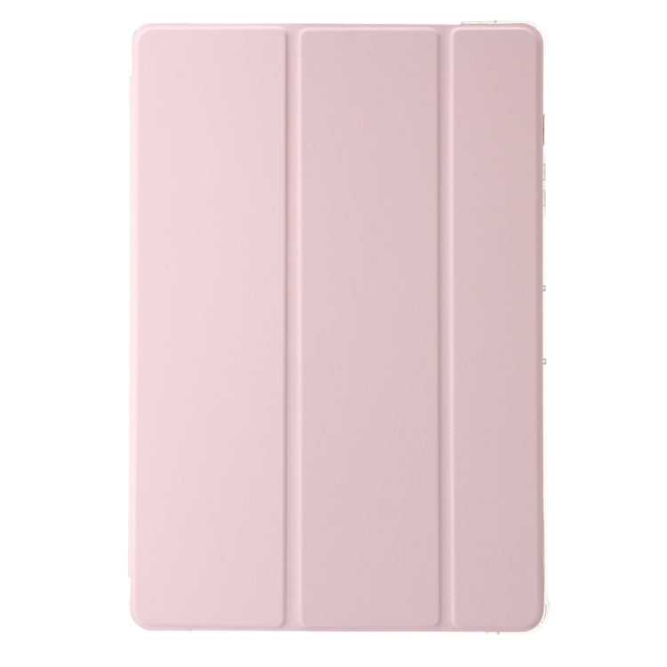 For Samsung Galaxy Tab S9+ 3-Fold Clear Acrylic Leather Tablet Case(Pink) - Galaxy Tab S9+ Cases by PMC Jewellery | Online Shopping South Africa | PMC Jewellery | Buy Now Pay Later Mobicred