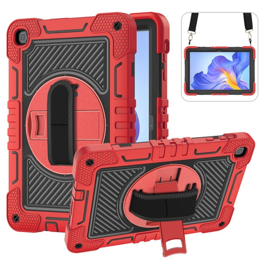 For Honor Pad X8 360 Degree Rotation PC Contrast Silicone Tablet Case(Red + Black) - Honor by PMC Jewellery | Online Shopping South Africa | PMC Jewellery | Buy Now Pay Later Mobicred