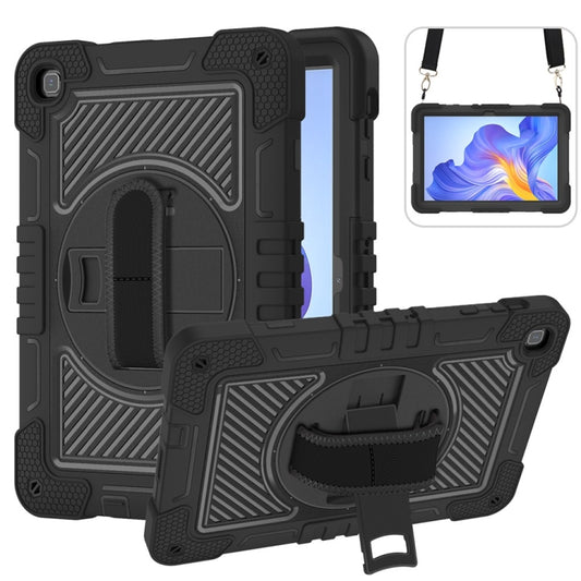 For Honor Pad X8 360 Degree Rotation PC Contrast Silicone Tablet Case(Black) - Honor by PMC Jewellery | Online Shopping South Africa | PMC Jewellery | Buy Now Pay Later Mobicred