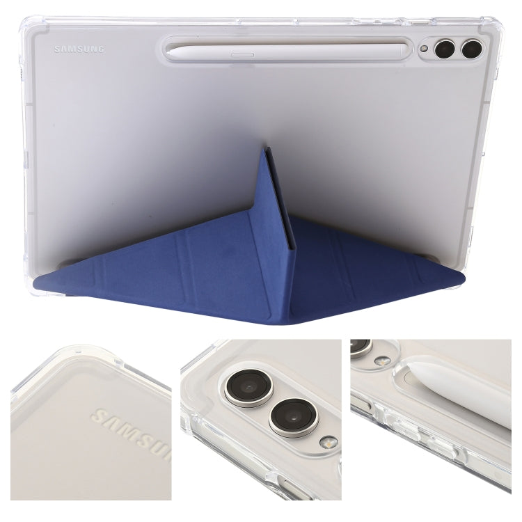 For Samsung Galaxy Tab S9 Clear Acrylic Deformation Leather Tablet Case(Dark Blue) - Galaxy Tab S9 Cases by PMC Jewellery | Online Shopping South Africa | PMC Jewellery | Buy Now Pay Later Mobicred