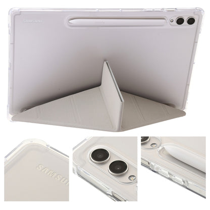 For Samsung Galaxy Tab S10+ / S9+ Clear Acrylic Deformation Leather Tablet Case(Grey) - Tab S10+ Cases by PMC Jewellery | Online Shopping South Africa | PMC Jewellery | Buy Now Pay Later Mobicred