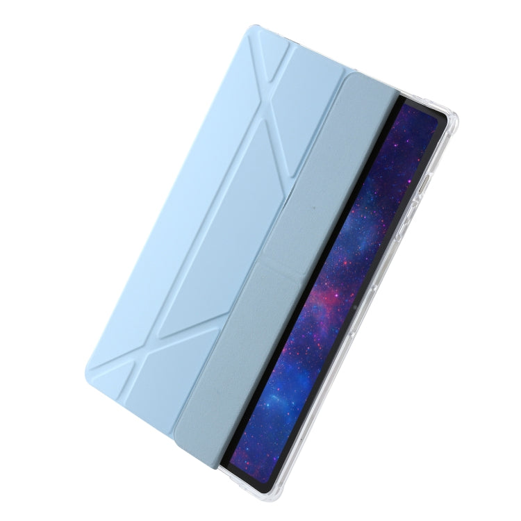 For Samsung Galaxy Tab S9 FE Clear Acrylic Deformation Leather Tablet Case(Ice Blue) - Galaxy Tab S9 FE by PMC TechLife | Online Shopping South Africa | PMC TechLife