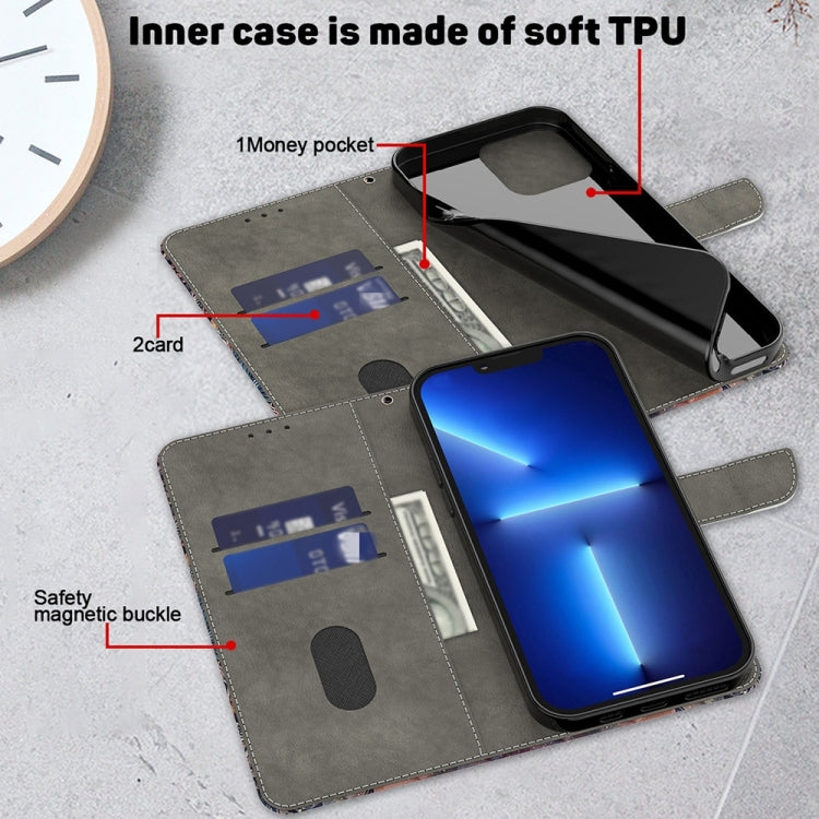 For Motorola Moto G14 Crystal 3D Shockproof Protective Leather Phone Case(Fantastic Flower) - Motorola Cases by PMC TechLife | Online Shopping South Africa | PMC TechLife | Buy Now Pay Later Mobicred