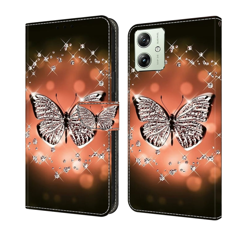 For Motorola Moto G54 Crystal 3D Shockproof Protective Leather Phone Case(Crystal Butterfly) - Motorola Cases by PMC TechLife | Online Shopping South Africa | PMC TechLife | Buy Now Pay Later Mobicred