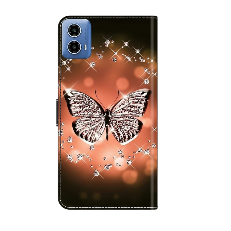 For Motorola Moto G24 Crystal 3D Shockproof Protective Leather Phone Case(Crystal Butterfly) - Motorola Cases by PMC TechLife | Online Shopping South Africa | PMC TechLife | Buy Now Pay Later Mobicred