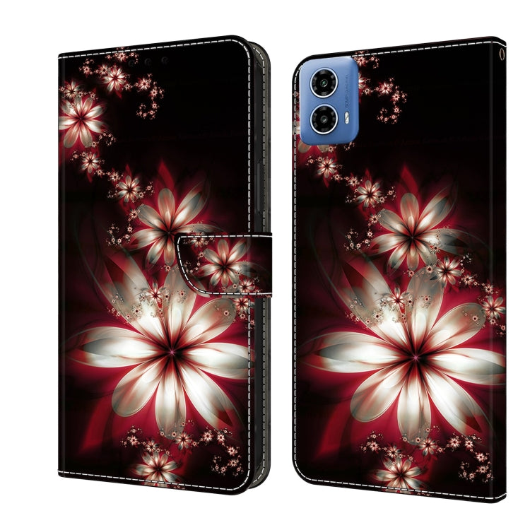 For Motorola Moto G24 Power Crystal 3D Shockproof Protective Leather Phone Case(Fantastic Flower) - Motorola Cases by PMC TechLife | Online Shopping South Africa | PMC TechLife | Buy Now Pay Later Mobicred
