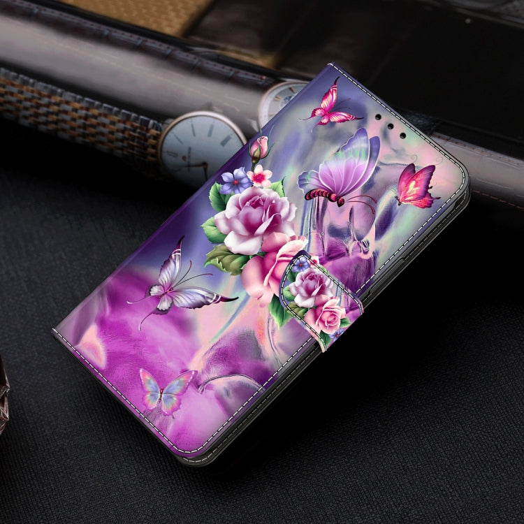 For Motorola Moto G34 Crystal 3D Shockproof Protective Leather Phone Case(Butterfly) - Motorola Cases by PMC TechLife | Online Shopping South Africa | PMC TechLife | Buy Now Pay Later Mobicred