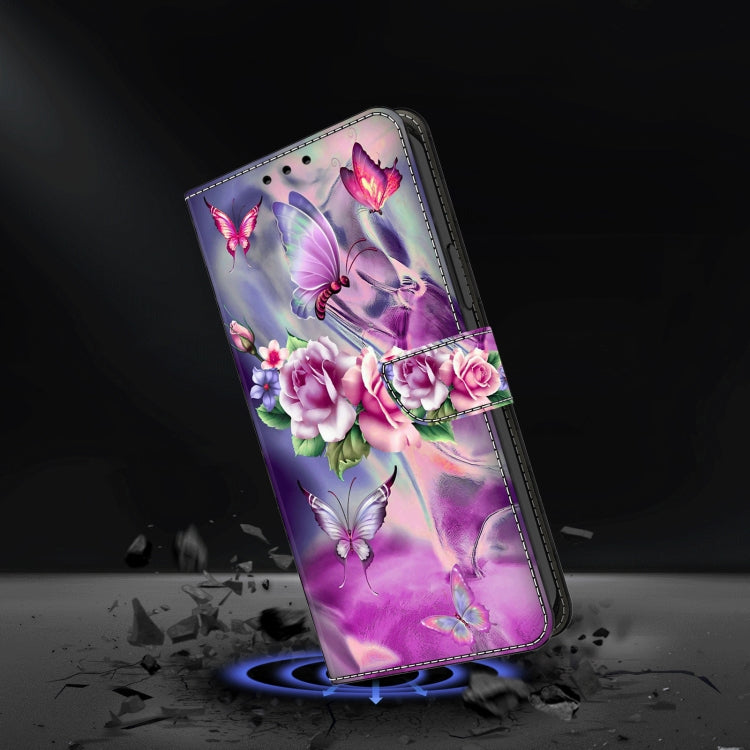 For Motorola Moto G34 Crystal 3D Shockproof Protective Leather Phone Case(Butterfly) - Motorola Cases by PMC TechLife | Online Shopping South Africa | PMC TechLife | Buy Now Pay Later Mobicred