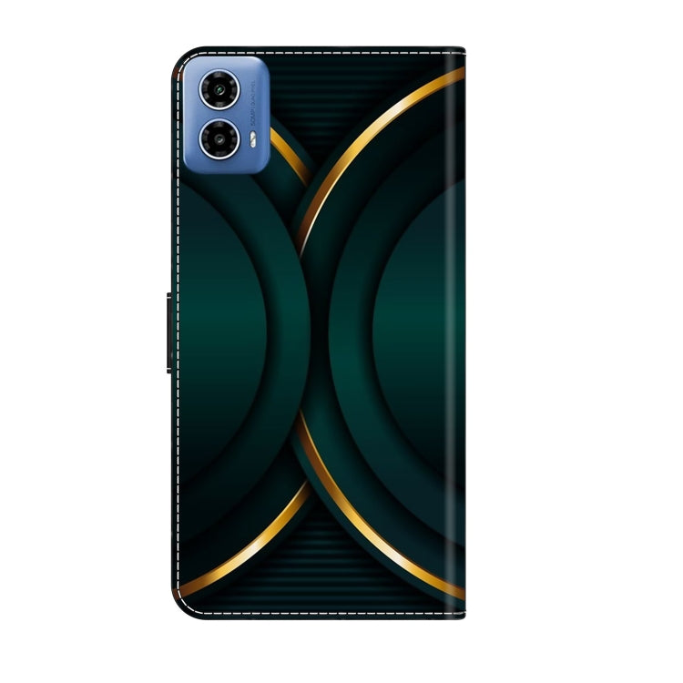 For Motorola Moto G34 Crystal 3D Shockproof Protective Leather Phone Case(Gold Outline) - Motorola Cases by PMC TechLife | Online Shopping South Africa | PMC TechLife | Buy Now Pay Later Mobicred